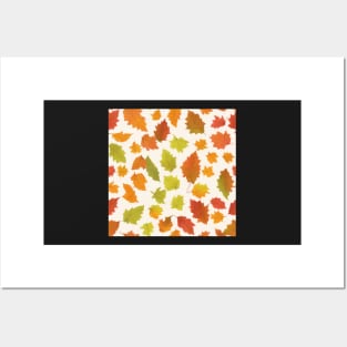 Watercolor Fall Pattern Posters and Art